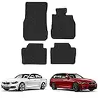 Car Mats for BMW 3 Series (2012-2019) [F30/F31] Tailored Fit Rubber Floor Mat Set Accessory Black Custom Fitted 4 Pieces - Anti-Slip Backing, Heavy Duty & Waterproof