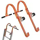 2 Pack Ladder Roof Hook with Wheel Heavy Duty Steel Ladder Stabilizer, Roof Ridge Extension, Rubber Grip T-Bar for Damage Prevention, 360 lbs Weight Ratin, Fast & Easy to Access Steep Roofs