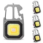 T-SUN Portable Mini LED Small Work Light Keychain Flashlight 7 Modes 800 Lumens Rechargeable Inspection Lights with Bottle Opener Magnetic Base for Camping Repair Emergency Lighting (4 PCS)