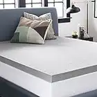 Lucid 3 Inch Bamboo Charcoal Memory Foam Mattress Topper, King