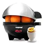 Geepas 3-in-1 Egg Boiler Poacher, 350W | Electric Egg Cooker & Omelette Maker, Vegetable Steamer | Poaching Bowl, Measuring Cup with Egg Piercer | Up to 7 Egg Capacity, Soft Medium & Hard-Boiled Eggs