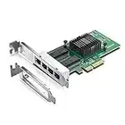 10Gtek® Tarjeta De Red Gigabit PCIE I350-T4 - Intel I350-T4, RJ45 Ports, Gigabit Ethernet PCIE 4 X, 1Gbit PCI Express Ethernet, 10/100/1000Mbps Nic para Windows Server, Windows 7/8/ 10, XP und Linux