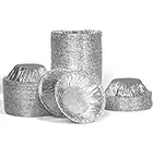 CHSYOO 200 Pieces Disposable Round Aluminum Foil Tray Containers, Tin Foil Trays, Aluminum Foil Muffin Molds, Tray Cakes, Cake Tins, Small Aluminum Foil Cake Pans and Cake Foils, Pastry Mold Cups