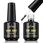 AUBSS 2x15ML Base e Top Coat Semipermanente Smalto Semipermanente per Unghie in Gel UV LED No Wipe Soak Off Kit per Manicure Smalti Gel per Unghie, Base Coat Top Coat, Nail Art DIY a casa