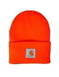 Carhartt Unisex Knit Cuffed Beanie, Brite Orange, OFA