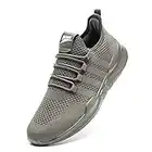 GHFKKB Mens Trainers Running Shoes for Men Walking Tennis Gym Casual Lightweight Sneakers Grey Size 9.5