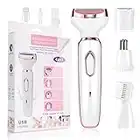 ACWOO Épilateur Électrique Femme, 4-en-1 Sans Fil Avec Technologie Wet & Dry, Bikini Styler, Accessoire Massage, Tête de Rasoir et de Tondeuse, Tondeuse à Cheveux sans Fil Rechargeable