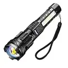 HOSONIC A76 Lampe Torche LED Ultra Puissante 20000 Lmens Lampe de Poche USB Rechargeable 7 Modes Lampe Torche Tactique avec Clip pour Camping Randonnée Urgence