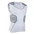 Champro Bull Rush Youth Football Compression Shirt with Integrated Cushion System White, Grey