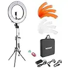 Neewer Camera Photo Video Lightning Kit: 18 Inches/48 Centimeters Outer 55W 5500K Dimmable LED Ring Light, Light Stand, Bluetooth Receiver for Smartphone, YouTube, TikTok Self-Portrait Video Shooting