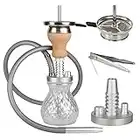 REANICE 12" Modern Hookah Set with Diamond Cut Surface Design Vase and Shisha Accessories (White)