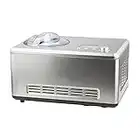 H.Koenig HF320 Gelatiera Elettrica Professionale per Gelati, Frozen Yogurt e Sorbetti con compressore autorefrigerante, 2L,Pronti in 40min, Inox,180W