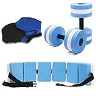 5 Pieces Water Aerobics Set for Aquatic Exercise, Pool Fitness Equipment Foam Water Dumbbell, Aquatic Swim Belt, Resistance Gloves, Water Workout Fitness Tool