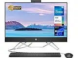 HP Newest All-in-One Desktop, 27" FHD Display, 12th Gen Intel Core i7-1255U, 16GB RAM, 1TB SSD, Webcam, HDMI, RJ-45, Wired Keyboard&Mouse, WiFi 6, Windows 11 Home, Black