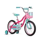 Schwinn Koen & Elm Toddler and Kids Bike, For Girls and Boys, 16-Inch Wheels, BMX Style, With Saddle Handle, Training Wheels Included, Chain Guard, and Front Basket, Pink