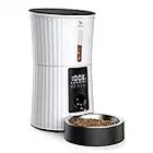 Petory Timed Automatic Cat Feeders - 4L Programable Dry Food Dispenser for Cats and Small Medium Dogs 6 Meals with Desiccant Bag Dual Power Supply 10S Voice Recorder