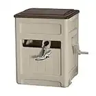 Suncast 225 Foot Smart Trak Hose Hideaway Yard Storage Holder Bin, Light Taupe