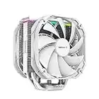 DeepCool AS500 Plus WH, CPU Kühler mit 5 Heatpipes, Prozessorlüfter für Intel und AMD CPUs, 2 x 140mm PWM Lüfter, ARGB, LGA1700 AM5-konform, Weiß