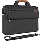 DOMISO 17 Pouces Imperméable Sacoche de Protection Ordinateur Portable Sac à Bandoulière Serviette pour 17-17.3" Notebook/Dell/Lenovo/Acer/HP/MSI/ASUS, Noir