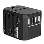 Reiseadapter Reisestecker Weltweit 224+ Ländern 5.6A Fast Charge Universal Travel Adapter mit 4 USB Ports+Typ C und AC Steckdosenadapter Internationale Reiseadapter für USA Europa UK Australien Usw