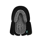 APRAMO 2 in 1 Baby Head & Body Support, Newborn Boys Girls Car Seat Insert, Toddler Infant Cushioned Pad Liner for Car Seat, Stroller (Black)