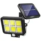 Lamker Luz Solar Exterior con Sensor de Movimiento 120 LED COB Impermeable Lámpara Solares con 5M Cable 120º lluminación Focos Solares Luces de Seguridad para Jardín Garaje Sótano Cobertizo