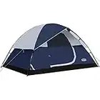 Pacific Pass Camping Tent 4 Person Family Dome Tent with Removable Rain Fly, Easy Set Up for Camp Backpacking Hiking Outdoor,Navy Blue