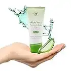 Aloe Vera Face & Body Gel (200ml)- soin pour le visage, le corps, les cheveux et le cuir chevelu - avec 100% de pur jus d'aloe vera bio direct (taux 95,5%)- sans parfum - après soleil et après rasage