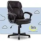 Serta Manager Office, Ergonomic Computer Chair with Layered Body Pillows Contoured Lumbar Zone, Faux Leather, Roasted Chestnut Brown