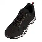 CALTO Men's Invisible Height Increasing Elevator Shoes - Black/Red Super Lightweight Sporty Sneakers - 2.4 Inches Taller - Q103 - Size 9 D(M) US