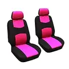 GODGETS Copri-sedili Auto Universale Set Completo/Set Copri-Sedile Universali per Anteriori e Posteriori/Accessori Auto Interno,Rosa Nera,2 * Seater Anteriore