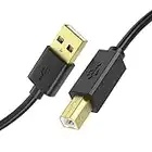 JAMEGA – USB Druckerkabel 10m | Scannerkabel USB B Kabel USB A auf USB B Drucker Kabel für HP, Canon, Dell, Epson, Lexmark, Brother, Samsung, Xerox UVM – Vergoldete Kontakte