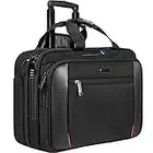 EMPSIGN Rolling Laptop Bag, 17.3 inch Computer Bag for Men & Women, Water Repellent Travel Bag with RFID Blocking Pocket, Overnight Bags with Wheels, Briefcase for Business/Commute/Travel/School-Black