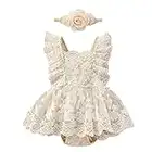 1 Geburtstag Mädchen Outfit Kurzarm Blumen Spitze Strampler Body Prinzessin Tüllrock Tutu Tüllkleid+Stirnband Sommer Babykleidung Erster Geburtstag Kleidung Baby Fotoshooting 12#Aprikose 12-18 Monate