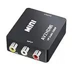 Jmday Mini Composite AV 3RCA CVBS to HDMI Video Audio Converter Box Adapter 720p 1080p Upscaler with USB Charge Cable for Camera DVD VHS VCR PS2 Wii