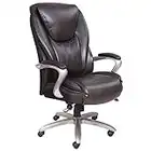 Serta® Smart Layers™ Hensley Big & Tall Ergonomic Bonded Leather High-Back Chair, Roasted Chestnut/Satin Nickel