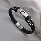 ADGJL Bracelet Cuir Homme Manchette,Bracelet De Manchette en Cuir Classique À La Main Tressé Bracelet Noir Punk Poli Gravé Dauphin avec Fermoir Charme Bijoux pour Femmes Hommes Cadeau