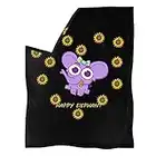 HUGS IDEA Couverture pour adulte et enfant - Motif éléphant et tournesol - Violet - Taille basique et taille complète pour lit canapé - M