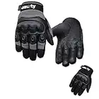 JAUNTY Guantes de moto Verano Transpirable Tobillo Protección Pantalla táctil Guantes de moto, Motociclismo Ciclismo Biker para hombres y mujeres (Black Gray, Medium)