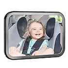 Espejo Coche Bebé Asiento Trasero, Espejo Giratorio Asiento de Coche con Visión Amplia Clara, Inastillable&Ajustable Convexo Espejo Retrovisor Coche para Niños Pequeños, Flexible y Estable