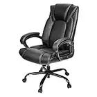 OUTFINE Office Chair Executive Office Chair Desk Chair Computer Chair with Ergonomic Support Tilting Function Upholstered in Leather Black