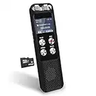 48GB Digital Voice Recorder: Mini Voice Activated Recorder with Playback, Small Audio Recording Device for Lectures Meetings, Dictaphone Sound Tape Recorder with Password | USB