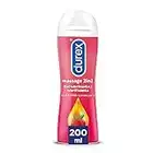 Durex Gel Lubricante Massage 2 en 1 Estimulante Gel de Masaje Erótico y Lubricante Íntimo con Guaraná - 200 ml (Paquete de 1)