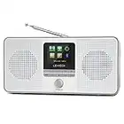 LEMEGA IR4S Stereo WIFI Internet Radio,Portable DAB/DAB+/FM Digital Radio,Spotify Connect,Bluetooth Speaker,Dual Alarms Clock,60 Presets,Headphone-Output,Batteries or Mains Powered - Grey