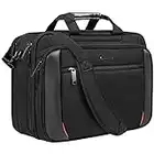 EMPSIGN Sacoche pour ordinateur portable 17,3" Sac PC Portable Imperméable Mallette Business Sac à bandoulière extensible pour homme Sacoche pour affaires Sac de voyage pour le bureau avec poches RFID