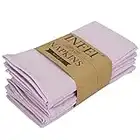 INFEI Soft Solid Color Cotton Linen Blended Dinner Cloth Napkins - Set of 12 (40 x 40 cm) - For Events & Home Use (Lavender)