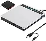 External CD/DVD Drive for Laptop,USB 3.0 Type-C Portable CD DVD+/-RW Drive DVD Player CD ROM Burner Reader Writer with SD/TF & USB Port,Extenal DVD Drive Compatible with PC Mac MacBook Pro Windows