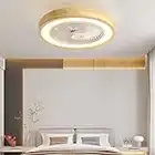 Ventilatore Da Soffitto Con Luce E Telecomando Silenzioso LED Dimmerabile Plafoniera Con Ventilatore Integrato 5pale DC Reversibile Lampadario Con Ventola Per Camera Da Letto Soggiorno-Wood grain