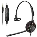 PC Headset Handy mit Mikrofon für Smartphone Laptop Computer, 3.5 Klinke Headset für Samsung Skype Call Center Office Konferenz, Klare Chat, Ultra Komfort, Super Leicht