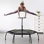 Zupapa 45" Rebounder Silent Mini Fitness Trampoline with Adjustable Handrail Bar – Indoor Rebounder for Adults – Best Urban Cardio Jump Fitness Workout Trainer – Max Limit 330 lbs, Hexagon